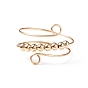 Brass Round Beaded Rotating Cuff Ring, Copper Wire Wrap Double Line Ring for Anxiety Stress Relife