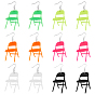 6 пары 6 цвета акриловые серьги-подвески в форме стула со стальными железными штифтами