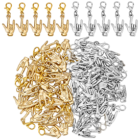 60 шт. 2 стили сплава подвеска с надписью «люблю тебя» украшения, с карабин-лобстерами 