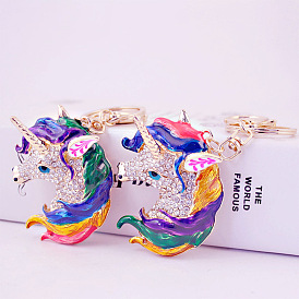 Cute Unicorn Keychain Metal Pendant for Keys and Bags