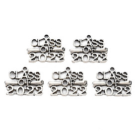 Rack Plating Tibetan Style Alloy Pendants, Cadmium Free & Lead Free, Word with Number 2022
