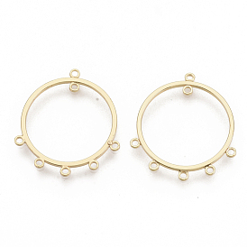 Brass Chandelier Components Links, Centerline Links, for Thread Woven Pendant Making, Nickel Free, Ring
