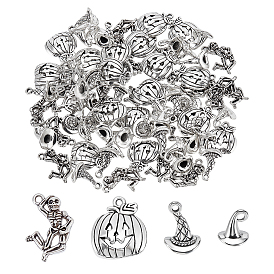 80 шт 4 стили подвески из цинкового сплава в тибетском стиле, без свинца и без кадмия