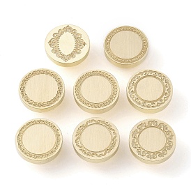 Round/Oval Flower Frame Brass Stamp Heads, for Wax Seal Stamp, Wedding Invitations Making, Golden