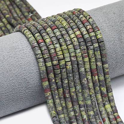 Натуральный дракон яшма кровь бисер пряди, матовые, дисковые бусы, Heishi бусы