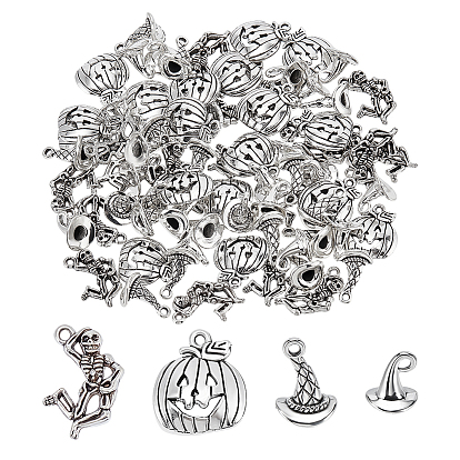 80 шт 4 стили подвески из цинкового сплава в тибетском стиле, без свинца и без кадмия