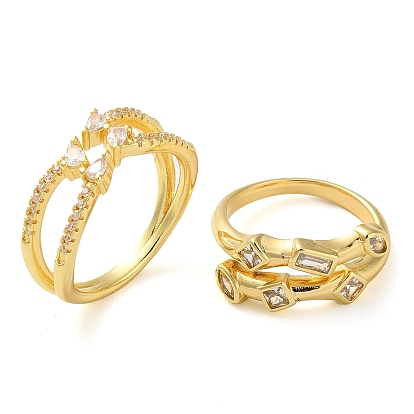 Открытые манжеты из латуни с микропаве из циркония, без кадмия, без никеля и без свинца, реальный 18 k позолоченный