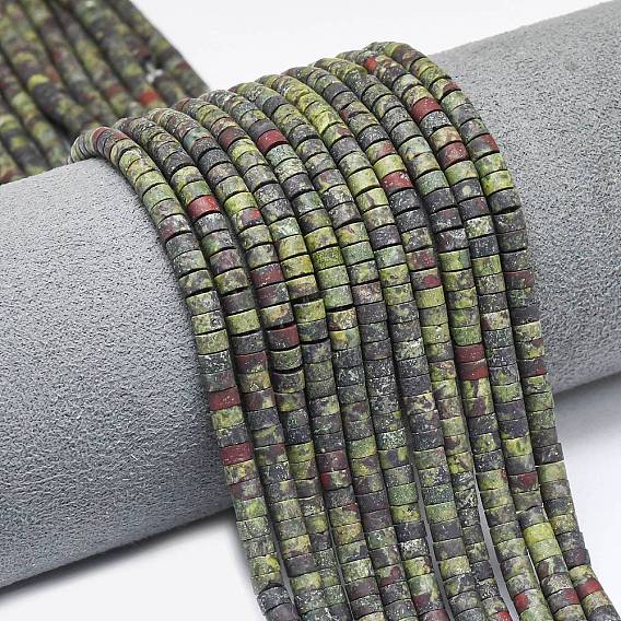 Натуральный дракон яшма кровь бисер пряди, матовые, дисковые бусы, Heishi бусы