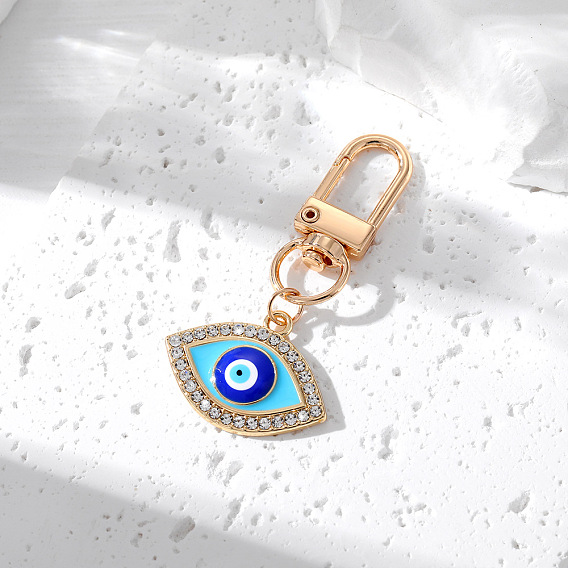 Брелок Фатима Хамса в этническом стиле в стиле бохо с бриллиантовой пальмой и кулоном от сглаза в форме капли масла в форме сердца