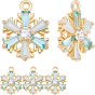 Brass Micro Pave Pale Turquoise Cubic Zirconia Charms, Snowflake, Nickel Free