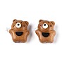 Натуральные бусины из дерева зизифуса, медведь