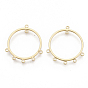 Brass Chandelier Components Links, Centerline Links, for Thread Woven Pendant Making, Nickel Free, Ring