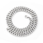 Men's 201 Stainless Steel Cuban Chain Necklace, with Lobster Claw Clasp and Jump Rings