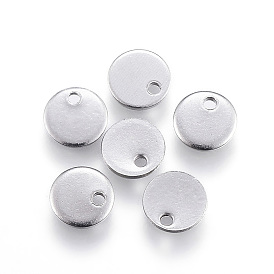 Ion Plating(IP) 304 Stainless Steel Charms, Blank Stamping Tag, Flat Rounds