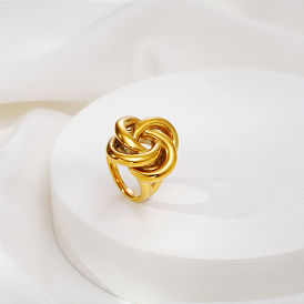 Geometrische Spirale 304 Edelstahlringe, Ringe mit hohlem Blumendesign für Damen, geeignet für Alltag, Party oder Konzert