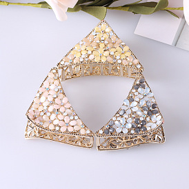Triangle Floral Hair Clip for Women, Alloy Shower Headpiece with Personality Design