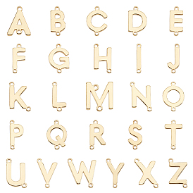 26шт 26 стили латунные подвески для разъемов, реальный 18 k позолоченный, ссылки на письма, Письмо ~ Z