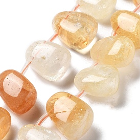 Natural Citrine Beads Strands, Teardrop, Top Drilled