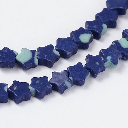 Synthetical Chrysocolla Star Bead Strands, Dyed, 4x2mm, Hole: 1mm, about 103pcs/strand, 15.3 inch