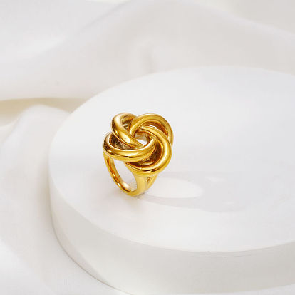 Geometrische Spirale 304 Edelstahlringe, Ringe mit hohlem Blumendesign für Damen, geeignet für Alltag, Party oder Konzert