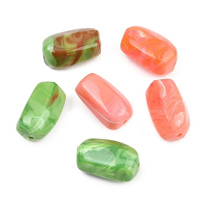 Непрозрачные акриловые бусины, имитирующие драгоценные камни, Twist колонки, два тона