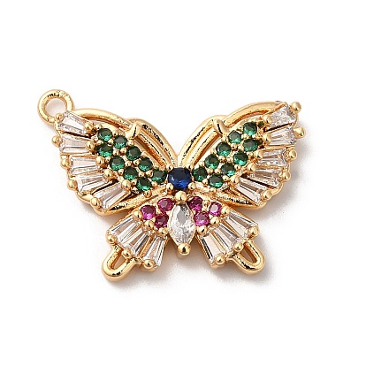 Латунные подвески, со стеклом, бабочка