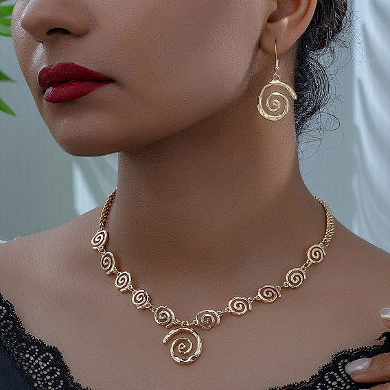 Комплект из ожерелья с подвеской и серег из сплава Vortex