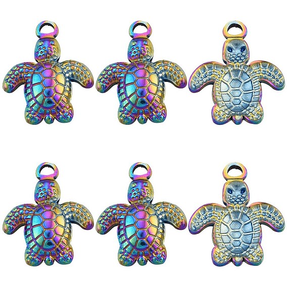 14 шт. ионное покрытие (ip) 201 подвески из нержавеющей стали, черепаха с подвесками морских звезд