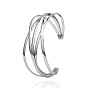 Minimalist Metal Cuff Bracelet with Crossed Openings for Chic and Edgy Style