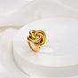 Geometric Spiral 304 Stainless Steel Rings, Hollow Flower Design Rings for Women Daily Party Concert Wear