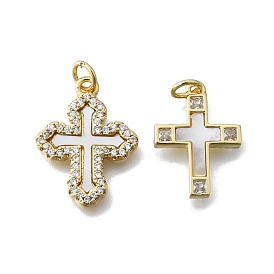 Латунные микропаве прозрачные подвески с фианитом, без кадмия и без свинца, с оболочкой, реальный 16 k позолоченный