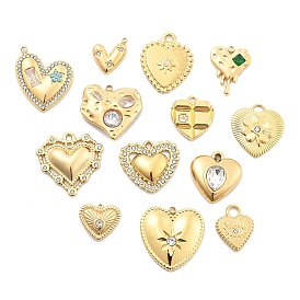 304 из нержавеющей стали горный хрусталь подвески, вакуумное покрытие pvd, сердце