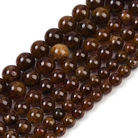 Гранат природный бисер нитей, круглые