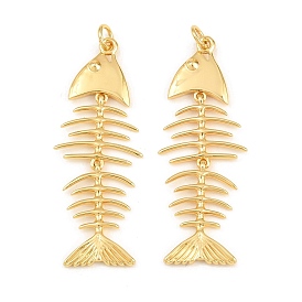 Pendentifs en laiton, charmes en arête de poisson, crémaillère plaquage, plaqué longue durée, sans plomb et sans cadmium