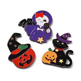 Halloween Theme Acrylic Pendants, Mixed Shapes