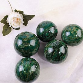 Natural Emerald Crystal Ball, Reiki Energy Stone Display Decorations for Healing, Meditation, Witchcraft