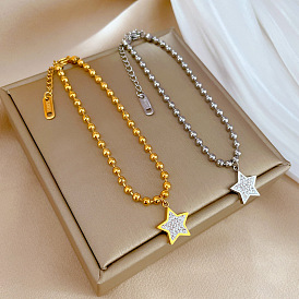 Vintage Lucky Star Charm Bracelet with Minimalist Chain - Elegant, Chic, Sophisticated.