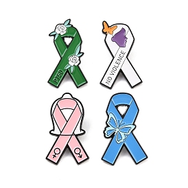 Эмалевые значки с лентой для повышения осведомленности, булавки для лацканов из сплава для одежды рюкзака