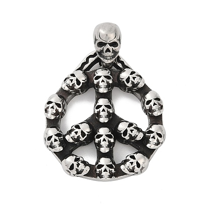316 хирургические подвески из нержавеющей стали, Знак мира с подвеской в виде черепа