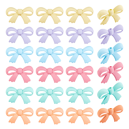 60Pcs 6 Colors Resin Beads, Bowknot