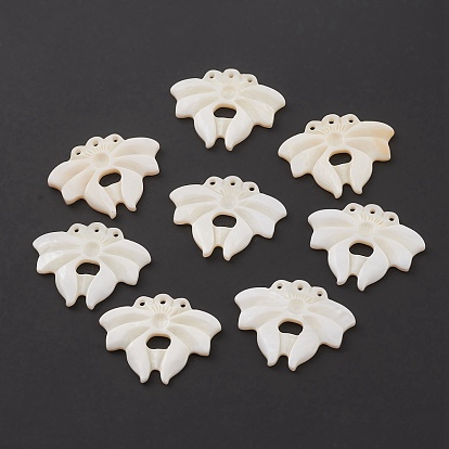Natural Freshwater Shell Pendants, Bowknot Charms