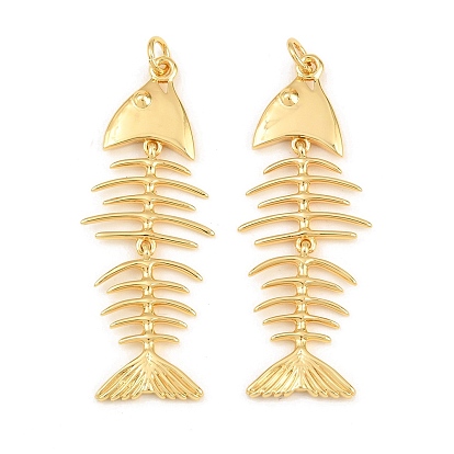 Pendentifs en laiton, charmes en arête de poisson, crémaillère plaquage, plaqué longue durée, sans plomb et sans cadmium