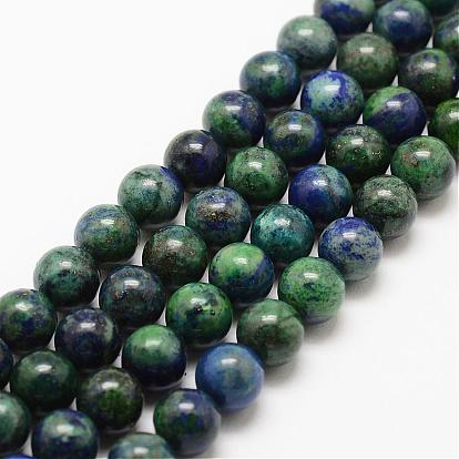 Natural Chrysocolla and Lapis Lazuli Beads Strands, Round, Dyed
