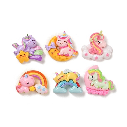 Непрозрачная смола декодирует кабошоны, мультфильм лошадь