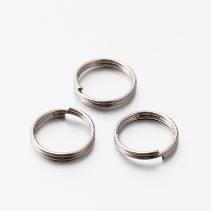304 из нержавеющей стали разрезные кольца, кольца с двойной петлей, 8x1 мм, отверстие : 6.5 мм