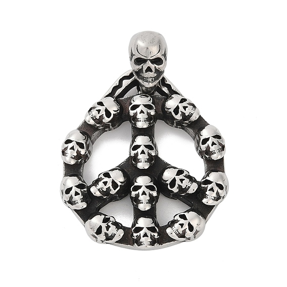 316 хирургические подвески из нержавеющей стали, Знак мира с подвеской в виде черепа