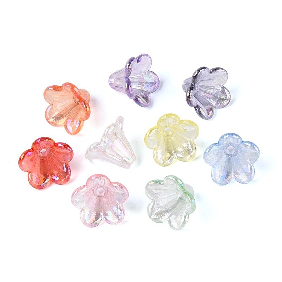 Прозрачные колпачки акриловая цветок шарик, с покрытием AB цвета