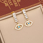Jewelry square eye necklace fashion turquoise stainless steel clavicle chain zircon necklace N1112