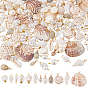 120 шт. 12 стили подвески и соединители из ракушек и жемчуга, фурнитура для наборов, С выводами из меди и железа