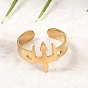304 Stainless Steel Cuff Open Rings for Women, Trishula